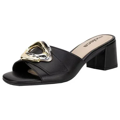 Tamanco Feminino Salto Grosso Moleca 5496117 Preto Atacado