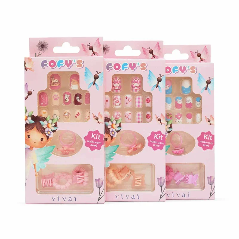 Kit Unha com Anel Fofys Cor 01 a 06 Vivai