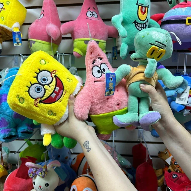 Kit C/6 Pelúcia Personagem Bob Esponja 25Cm Atacado