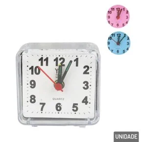 Relógio Analógico de Mesa 5,5cm Despertador Color Atacado