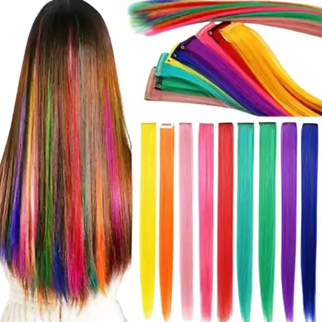Kit C/12 Mechas coloridas cabelo fake Carnaval atacado