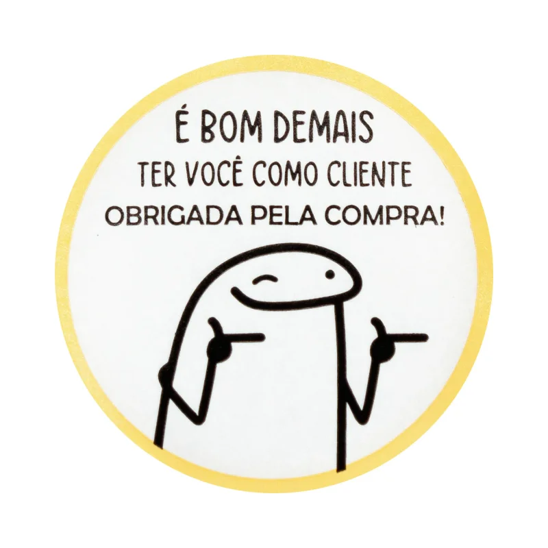Adesivo de Recebidos F65 - Obrigado pela Compra Flork - Pacote com 100 Unidades Atacado para Revenda