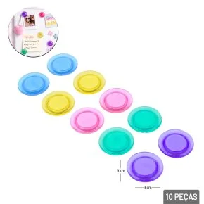 Imã para Quadro 10 Peças 3cm Redondo Atacado