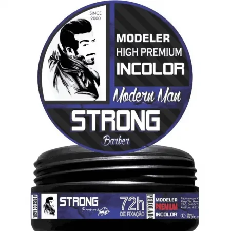 POMADA MODELADORA STRONG BARBER PREMIUM INCOLOR - ALTA FIXAÇAO Atacado