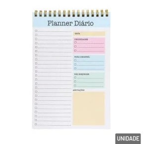 Planner Diário 50 FL Espiral Capa Dura Atacado