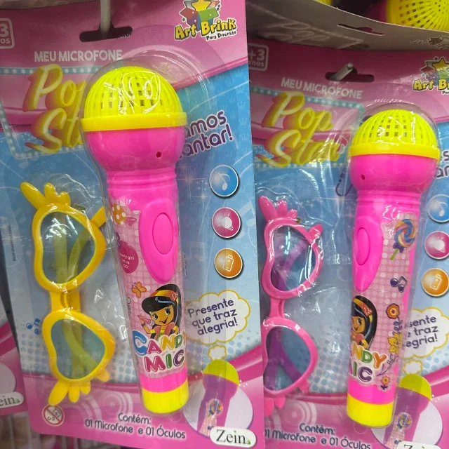 Kit C/12 Microfone com óculos Atacado