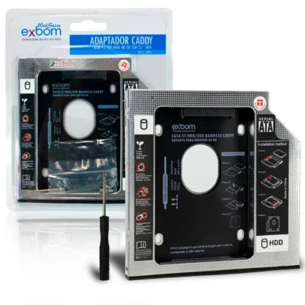 Case para Hd/Ssd Caddy Gaveta 9.5mm Preto para Hd 2.5 Exbom - HDCA-S095 Atacado