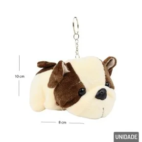 Chaveiro de Pelúcia 10cm Cachorro Atacado