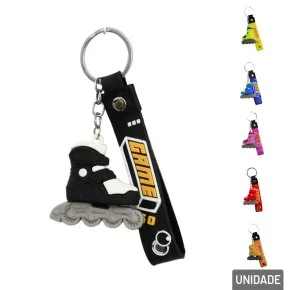 Chaveiro de Borracha 20cm Patins Color Atacado