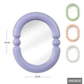 Espelho de Mesa 18x14cm Redondo Decorado Colorok Atacado