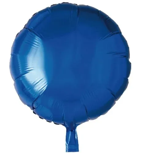 Q00106 BALAO METALIZADO REDONDO C/ CANUDO N°18 AZUL Atacado