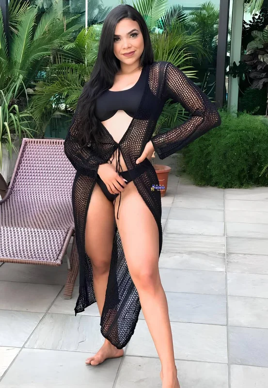 Saída de Praia Feminina Tricot Manga Longa Atacado