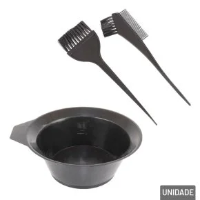 Kit Pincel e Tigela para Tintura de Cabelo 3 Peças Atacado