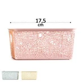 Cesto Organizador Plástico 8,5x17 Retang Vazado Atacado