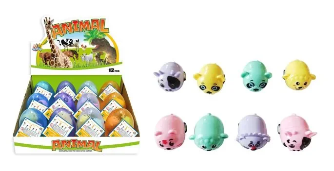 TK-AB3453 OVO SURPRESA ANIMAIS CARRINHOS C/3 Atacado