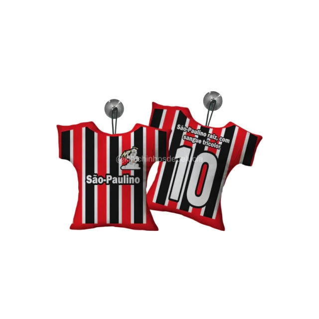 Almofada Camiseta Mini PP Estampada com Ventosa São Paulino 19X5X19cm Atacado
