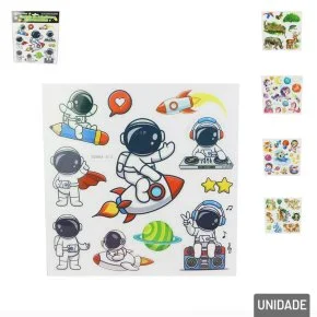 Adesivos Fluorescentes Figuras Sortidas Atacado