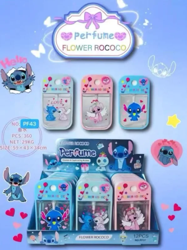 Kit C/12 Perfumes Infantil do Stitich Atacado