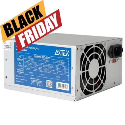 Fonte ATx 200W Aitek Para PC Bivolt ATF-200 Atacado