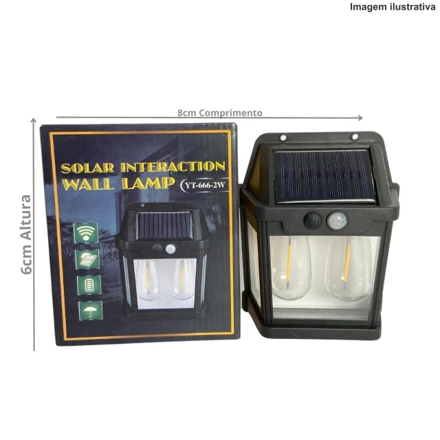 ARANDELA LUMINARIA SOLAR YT-666-2W Atacado