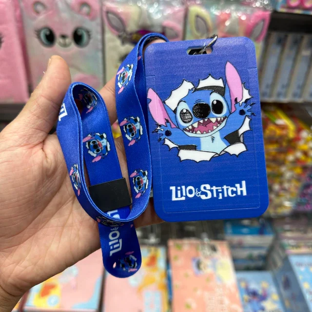 Kit C/12 Chaveiro + Porta Crachá Stitch Atacado