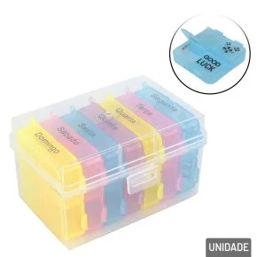 Porta Comprimido 28 Divisórias e Estojo Retangular Atacado