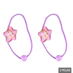Elástico de Cabelo Infantil 2 Pçs Princesa Disney Atacado