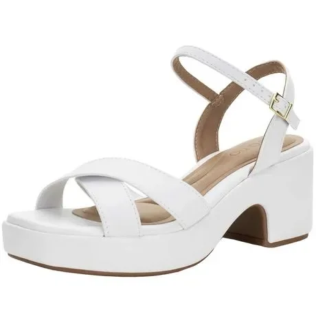 Sandália Feminina Salto Grosso Beira Rio 8517106 Branco Atacado