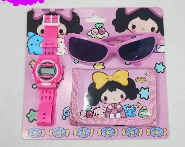 Kit C/10 conjunto óculos + relógio + carteira Atacado