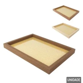 Bandeja Decorativa de Madeira 22x30cm Color Atacado