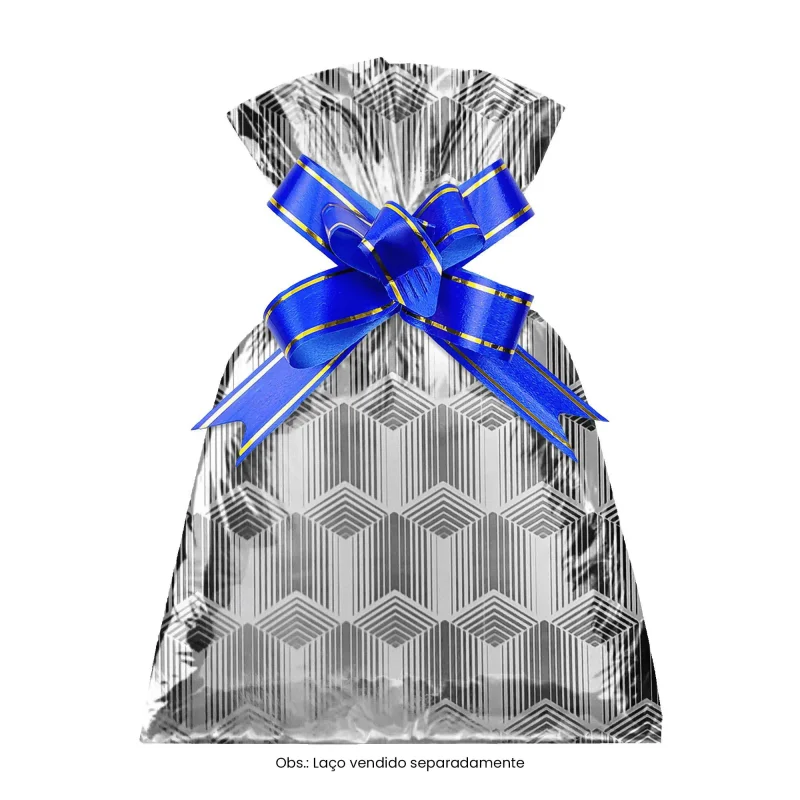 Saco para Presente - 10x14 cm - Estampa Cubo - Pacote com 50 Unidades Atacado para Revenda