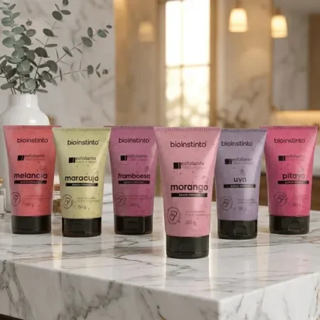 Esfoliante Corpo e Rosto Bio Instinto 150g - Morango, Melancia, Pitaya, Uva, Maracujá, Framboesa Atacado