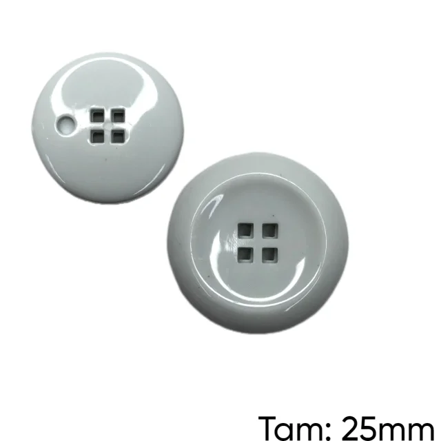 Botão Massa 4 Furos Branco - PCT/ 12 UNIDADES - BT3209G Atacado