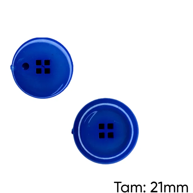 Botão Massa 4 Furos Azul Royal - PCT/ 12 UNIDADES - BT3212M Atacado