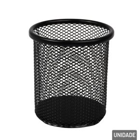 Organizador de Mesa 9cm Aramado Redondo Preto Atacado