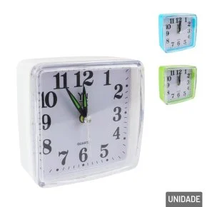Relógio Analógico de Mesa 9cm Despertador Color Atacado