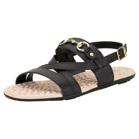 Sandália Feminina Flat Modare 7163132 Preto Atacado