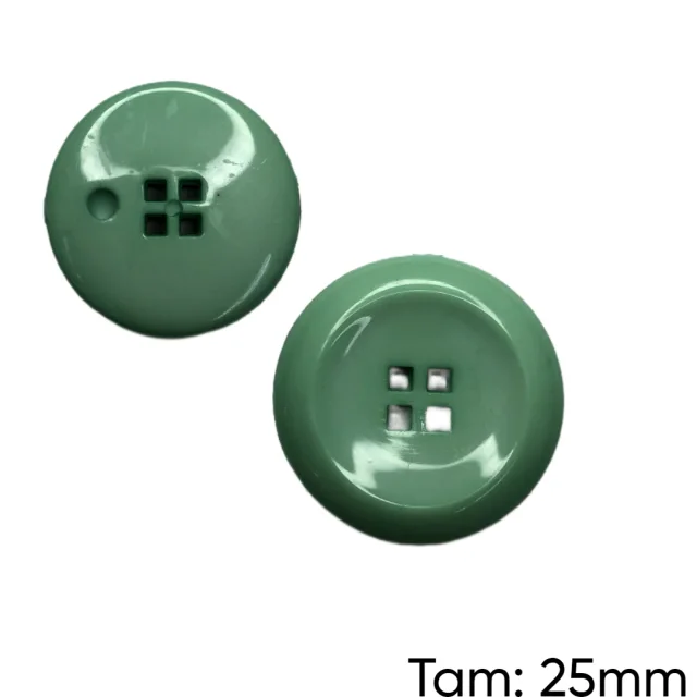 Botão Massa 4 Furos Verde Claro - PCT/ 12 UNIDADES - BT3208G Atacado