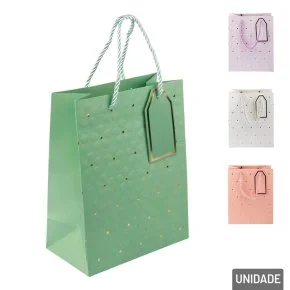 Sacola de Papel 23x18cm Flores Color Atacado