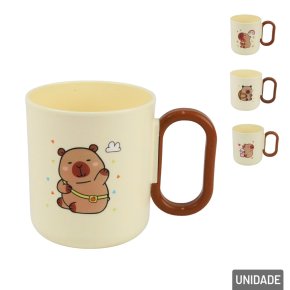 Caneca de Plástico 350ml Infantil Capivara Sortido Atacado