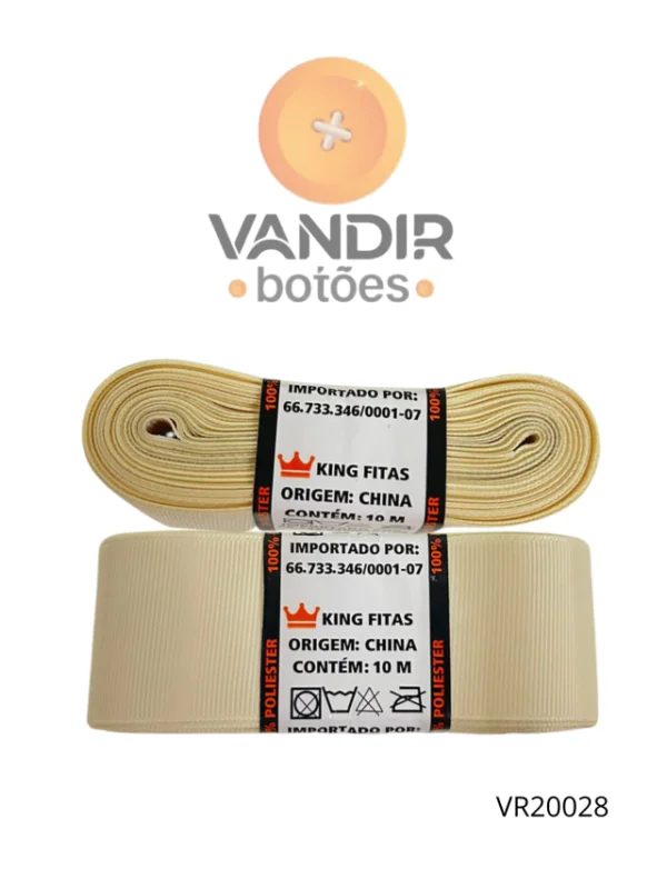 Fita de Gorgurão Premium Bege 10M Atacado