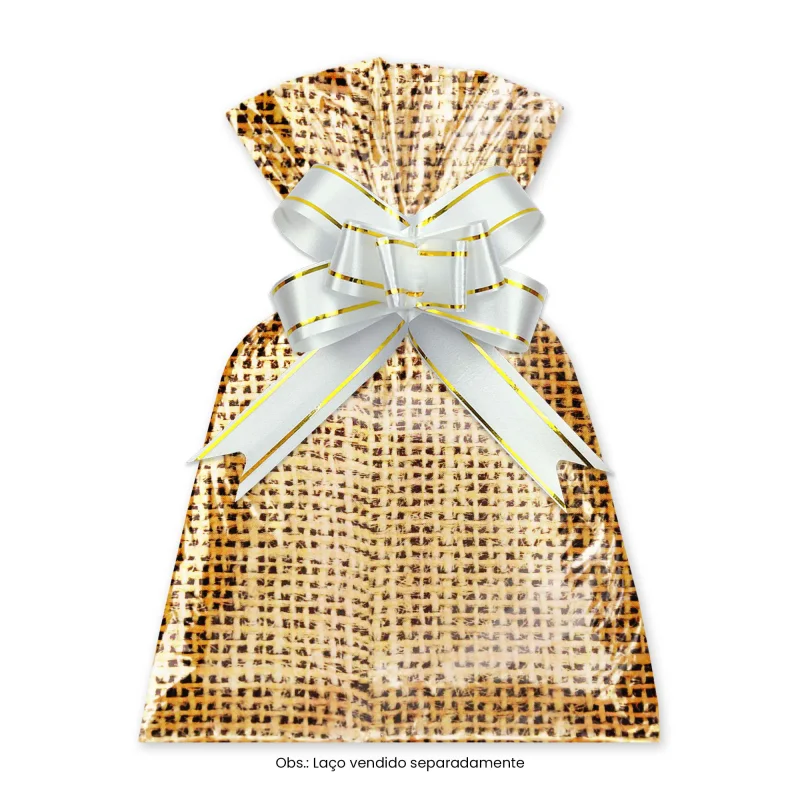 Saco para Presente - 20x29 cm - Estampa Sacos Juta - Pacote com 100 Unidades Atacado para Revenda