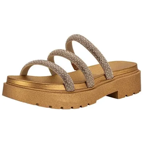 Tamanco Feminino Salto Grosso 6499124 Ouro Atacado