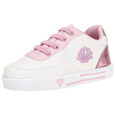 Tênis Infantil Feminino Linda Jú 202538 Branco/Rosa Atacado
