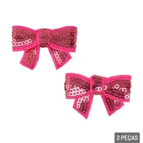 Presilha de Cabelo Metal 2 Pçs Laço e Lantejoulas Atacado