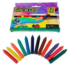 Giz de Cera 12 Cores Gizão Atacado