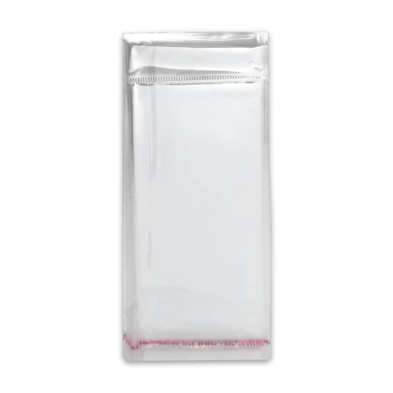 Saco Plástico Transparente com Cola e Com Furo - 6,5x12 cm - Pacote com 100 unidades Atacado para Revenda