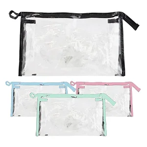 Necessaire Plástica Transparente Grande 27,5 x 16,5cm Cor Aleatória - Unidade N050-1 Atacado para Revenda