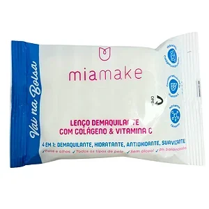 Lenço Demaquilante com Colágeno e Vitamina C Vai na Bolsa Mia Make 464 Atacado para Revenda