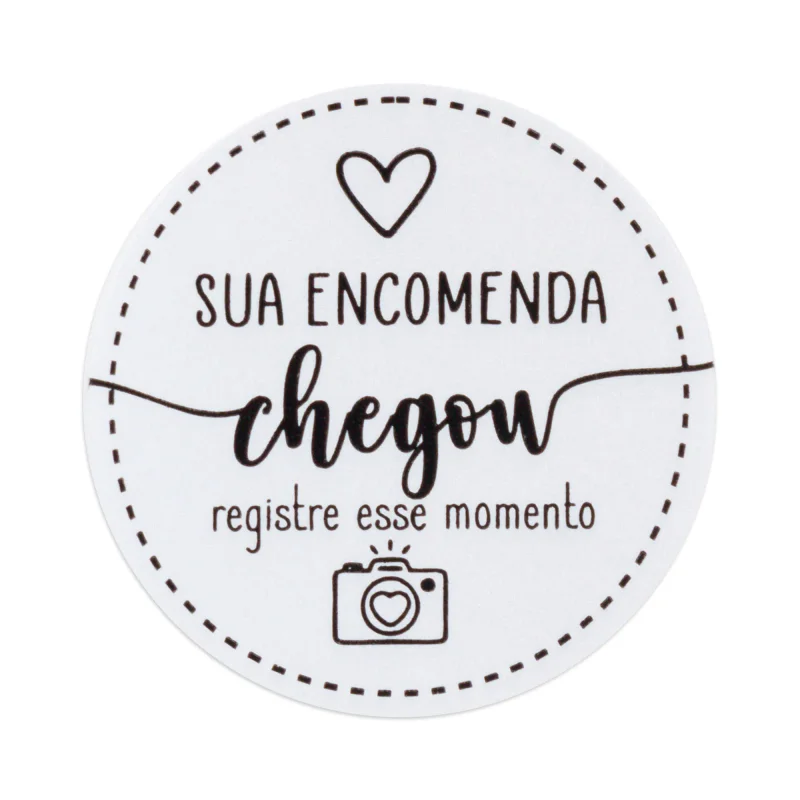 Adesivo de Recebidos F16 - Sua Encomenda Chegou - Pacote com 100 Unidades Atacado para Revenda